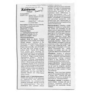 Aziderm, Azelaic Acid Cream 10%, description sheet 1