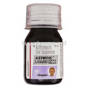 Aziwok Liquid 100, Generic Azithromycin, 15 ml Oral Suspension, bottle