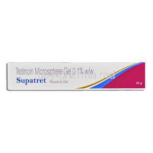 Supatret 0.1, Generic Tretinoin Microsphere Gel 0.1%, 20mg Gel, box