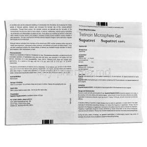 Supatret 0.1, Generic Tretinoin Microsphere Gel 0.1%, 20mg Gel, information sheet 1