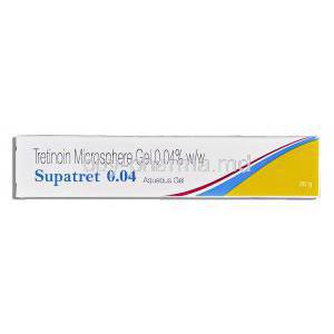 Supatret 0.04, Generic Tretinoin Microsphere Gel 0.04%, 20mg Gel, box