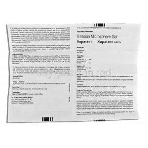 Supatret 0.04, Generic Tretinoin Microsphere Gel 0.04%, 20mg Gel, information sheet 1