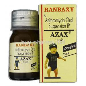 Azax Liquid, Generic Zithromax, Azithromycin Oral 15ml Suspension, 100mg/5ml