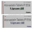 Lipvas, Generic Lipitor, Atorvastatin 10mg Tablet (Cipla) Box