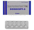 Generic  Aricept, Donepezil 5 mg Tablet and box