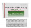 Koranol-40, Generic Inderal, Propranolol Hydrochloride 40mg