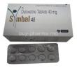 Symbal, Duloxetine 40 mg Tablet and box