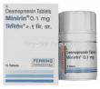 Minirin, Desmopressin 0.1 mg Tablet (Ferring Pharmaceuticals)  Box and bottle