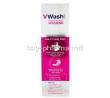 VWash Plus, Expert Intimate Hygiene, pH3.5 350ml, Liquid wash enriched with buckthorn oil& tea tree oil, Box side presentation with pictured instructions