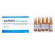 Alpros, Alprostadil Injection, 20mcg/ml 1ml x 5 ampule, box and ampule front presentation