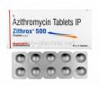 Zithrox, Azithromycin 500mg box and tablets