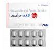Rosulip-ASP,  Rosuvastatin 10mg and Aspirin 150mg box and capsules