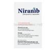 Niranib, Niraparib capsules 100mg, 30 capsules Everest, box side presentation with directions for use and storage instructions
