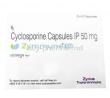Zymmune 50, Cyclosporine 50mg, 6caps,Zydus Cadila, Box front view