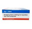 Acetylcysteine Solution for Injection, Acetylcysteine 200mg per mL,Ampule 10mL, Mucomyst, Box side view