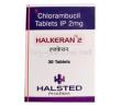 Halkeran 2,Chlorambucil 2mg, 30tablets, Halsted Pharma, Box front view
