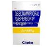 Antiflu Oral Suspension, Oseltamivir Phosphate 12 mg per mL,Oral Suspension 75mL, Cipla, Box front view