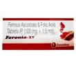 Feronia XT, Ferrous Ascorbate equivalent to Elemental Iron 100 mg / Folic Acid 1.5 mg, Zuventus Healthcare, Box front view