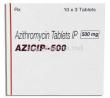Azilup, Generic Zithromax,  Azithromycin  500 Mg Tablet (Lupin) Box