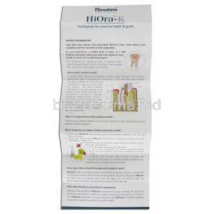 HiOra-K for sensitive teeth & gums Toothpaste Information Sheet1