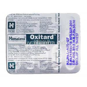 Oxitard Natural Antioxidant Blister back