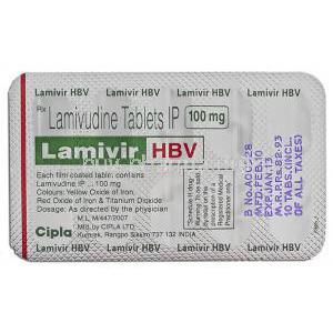 Lamivir HBV, Generic  Epivir,   Lamivudine  100 Mg Tablet (Cipla)