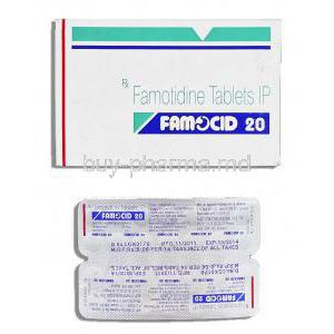 Generic Pepcid, Famocid 20, Famotidine 20mg, tablet