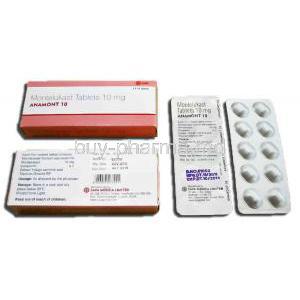 Generic  Singulair, Montelukast Tablet 10mg, tablet, box description, Sava Medica manufacturer