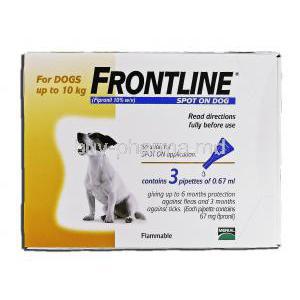 Frontline, Fipronil 10%, Spot On, 0.67ml for Small Dog 3 pipette