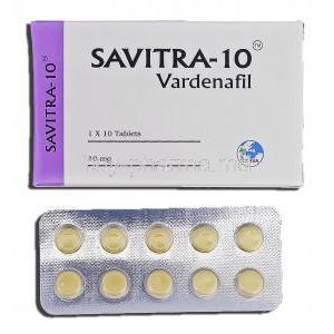 Savitra-10, Generic Levitra, Vardenafil, 10 mg, tablet
