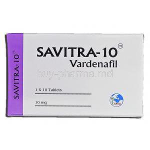 Savitra-10, Generic Levitra, Vardenafil, 10 mg, box