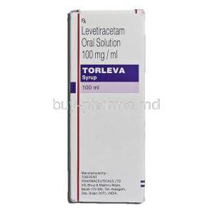 Torleva, Generic Keppra, Levetiracetam, Oral Solution, 100 mg per ml, box Torrent Pharmaceuticals manufacturer