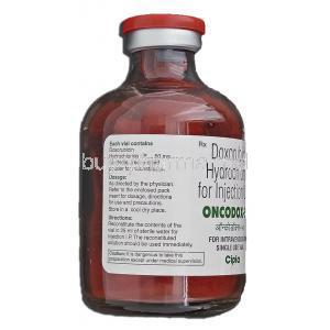 Oncodox-50, Generic Doxil, Generic Rubex, Doxorubicin Hydrochloride, 50 mg, Injection, vial description