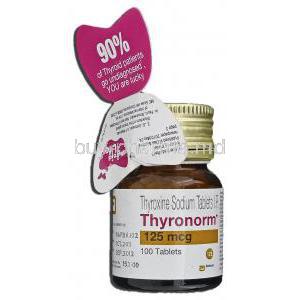 Thyronorm, Generic Synthroid, Eltroxin, Levothroid, Levothyroxine Sodium, 125 mcg, tablet