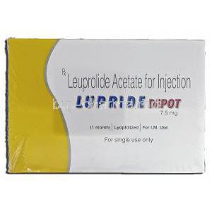 Lupride Depot, Generic Lupron Depot, Leuprolide Acetate Injection, 7.5 mg, box