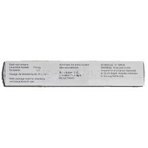 Lupride Depot, Generic Lupron Depot, Leuprolide Acetate Injection, 7.5 mg, box description