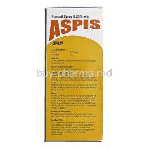 Aspis, Fipronil Spray, 0.25 percent, 100 ml, Box description