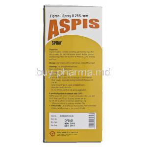 Aspis, Fipronil Spray, 0.25 percent, 100 ml, Sava Medica manufacturer