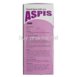 Aspis, Fipronil Spray, 0.25 percent, 250 ml, Box description