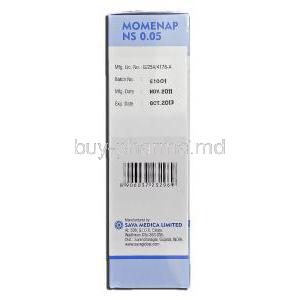 Momenap NS 0.05, Generic Nasonex, Mometasone Furoate 50mcg 10ml 100mdi Nasal Spray Box Manufacturer Sava Medica