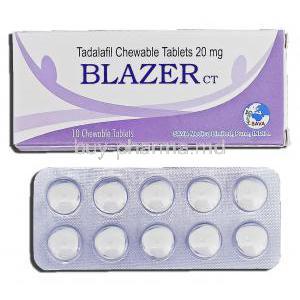 Blazer, Generic Cialis, Tadalafil, 20 mg, Tablet