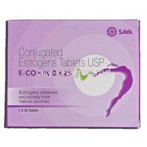 E-Conik 0.625, Generic Premarin, Conjugated Estrogens, 0.625 mg, Box
