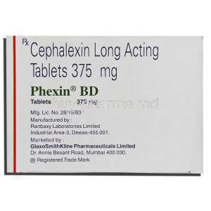 Phexin, Generic Keflex,  Cephalexin XR 375 Mg Tablet (GSK)