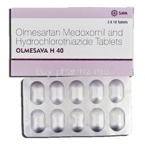 Olmesava H 40, Generic Benicar HCT, Olmesartan Medoxomil, Hydrochlorothiazide, Tablet