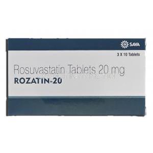 Rozatin-20, Generic  Crestor, Rosuvastatin, 20mg, Box