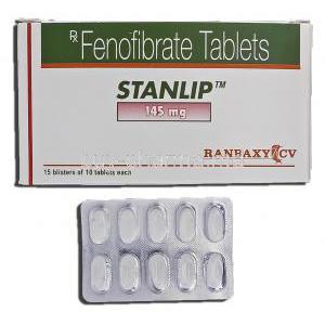 Stanlip, Generic  Tricor, Fenofibrate, 145 mg, Tablet
