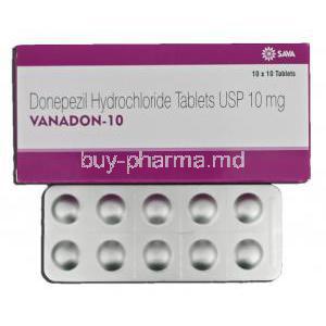 Vanadon-10, Generic Aricept, Donepezil Hydrochlorine, 10 mg, Tablet