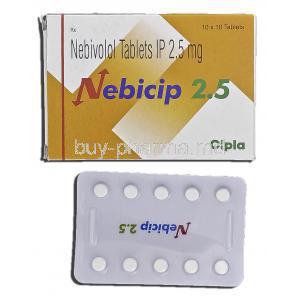 Nebicip 2point5, Generic Nebilet, Nebivolol 2point5 mg, Tablet
