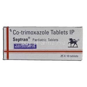 Septran, Trimethoprim, 20 mg, Sulphamethoxazole, 100 mg, Paediatric, Co-trimoxazole, Box