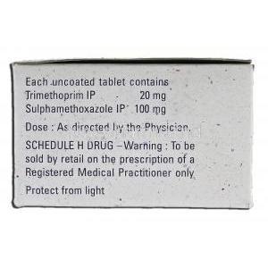 Septran, Trimethoprim, 20 mg, Sulphamethoxazole, 100 mg, Paediatric, Co-trimoxazole, Box description